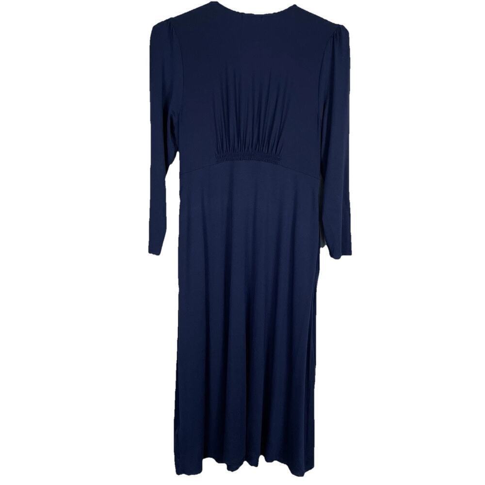Quince Tencel Jersey Midi Dress Women's Size L Navy Career Capsule Minimalist - Picture 2 of 9